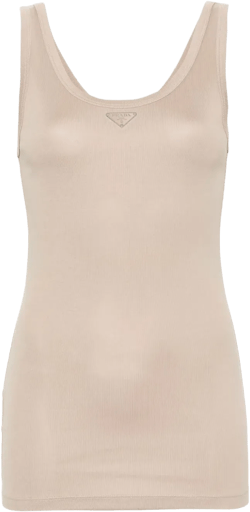 triangle-logo ribbed tank top