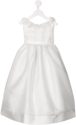 floral-appliqué glittered dress 