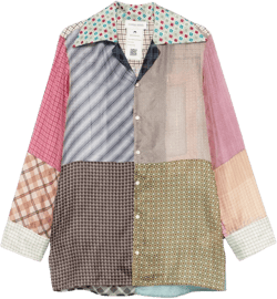 Regenerated silk-scarves shirt 