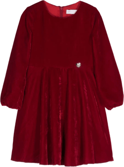 detachable-collar velvet dress