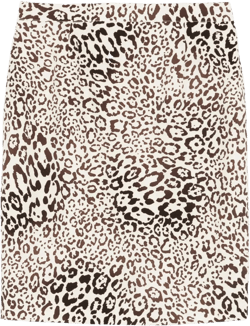 leopard-print silk mini skirt