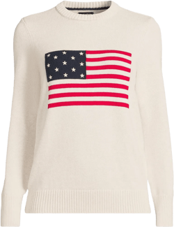 Lands' End Women's Drifter Sweater - Medium - Oatmeal Heather Flag