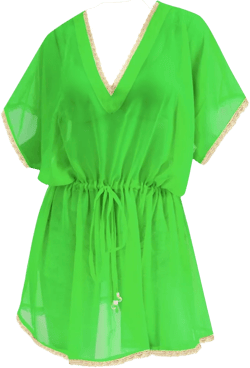 LA LEELA Women's Beachwear Summer Swim Beach Dress Cover Ups for Swimwear Women Wear Swimsuit Coverups for Women Cover-up for Women 2X-3X Green,Solid