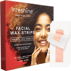 Facial Wax Strips for Hair Removal: Women Face Upper Lip Eyebrow Chin Waxing Hair Remover Kit - Natural & Vegan Ready to Use At Home & Travel - Sensitive Skin Friendly, 40 Ct with 6 Wipes 40 Count (Pack of 1)