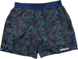 Sprints Mens 2-in-1 Running Shorts, 5 inch Quick Dry Athletic Shorts w/Pockets, Breathable, 4-Way Stretch for Gym & Workout Small Acid Jags Blue