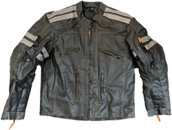 VULCAN VTZ-910 Matte Black Biker Motorcycle Racer Real Leather Jacket - CE Armour Protective Leather Outerwear, Medium
