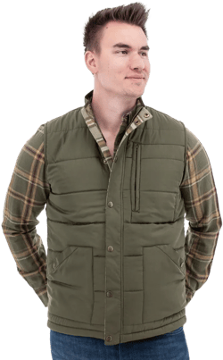 Old Ranch Brands Men's Jameson Recycled Quilted Vest - Olive, Size Large