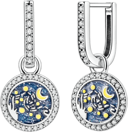 NARMO 925 Sterling Silver Heart Earrings for Women Pink Dangle Hoop Earrings Colorful Cubic Zirconia Earrings Silver Hoops Jewelry Gifts