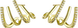 Zircon Claw Earring Cuff for Women Girls Ear Wrap Piercing Studs Earrings Trendy Cartilage Earrings