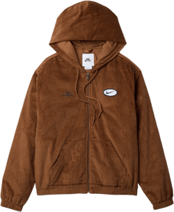 Nike SB Full-Zip Hooded Corduroy Skate Jacket (Light British Tan/Armory Navy)