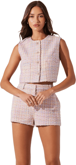 Wynn Cropped Tweed Vest