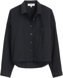 Cropped Jo Shirt in Cotton Poplin