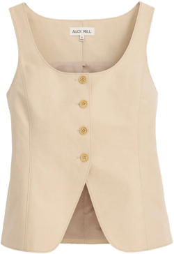 Soho Scoop Vest In Linen Cotton