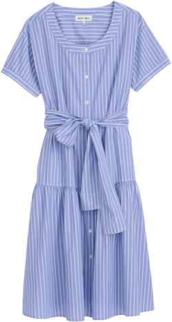 Josie Stripe Dress in Cotton Poplin