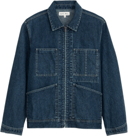 Zip Work Jacket in Lightweight Japanese Denim