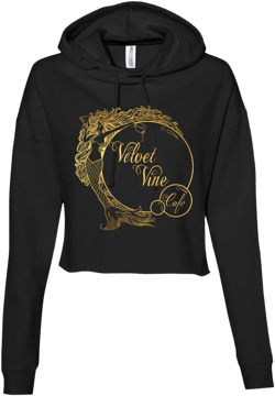 Velvet Vine Gold Logo Cropped Hoodie - Women's