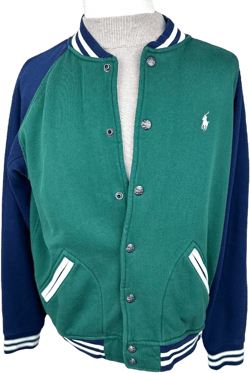 Polo Ralph Lauren Colorblock Mens Varsity Snap Bomber Jacket Size Large