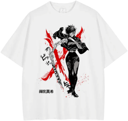 Anime Jujutsu T Shirt Vintage Washed Gojo Saturo T-shirt