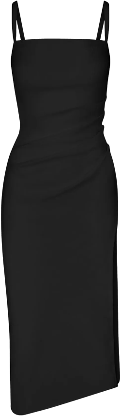 Nadege Draped Midi Dress in Textured Stretch