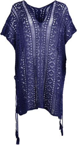 Cutout V-Neck Cover-Up with Tassel