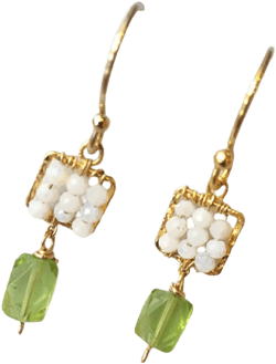 Opal + Peridot Box Earrings
