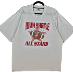 Russell Athletic Iowa Football All Stars White Cotton Tee Shirt Size 2XL