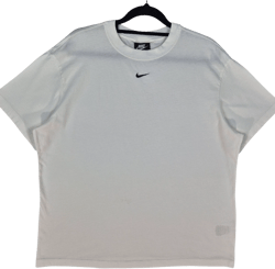 Nike White Basic Embroidered Cotton Tee Shirt Size M