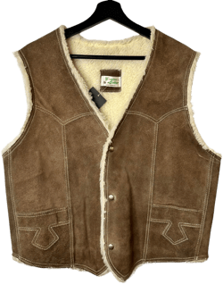 Leather Sherpa Vest Sz L (A8262)