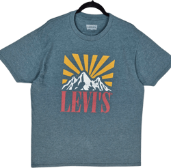 Levis Steel Blue Monogram Stretch Cotton Tee Shirt Size L