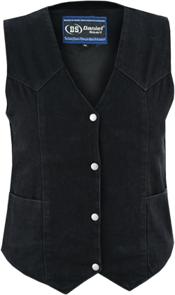 DM Women's Denim Classic Plain Sides Vest
