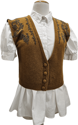 Cashmere Beaded Vest Small - Medium