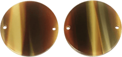 Zola Elements Acetate Connector Link, Coin 20mm, Brown Sugar (2 Pieces)