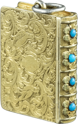 Antique Georgian Turquoise Vinaigrette Book Locket 18ct Gold