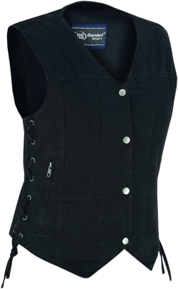 DM Women's 6 Pocket Denim Utility Vest - Black