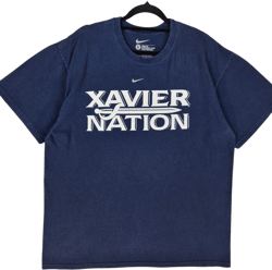 Nike 2009 Xavier Nation Dark Blue Loose Fit Cotton Tee Shirt Size L