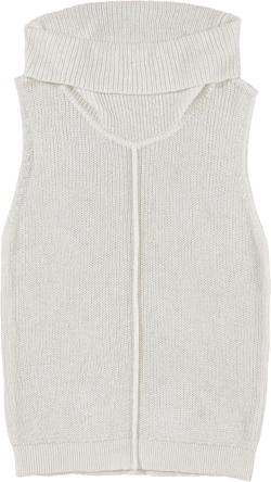 White sweater vest with hose collar *