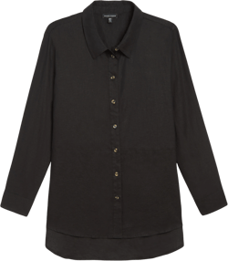 Dawn Linen Hi Low Tunic - Black