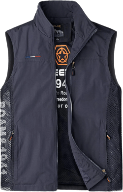 Mens Quick Dry Fishing Vests Lightweight Sleeveless Jackets with Zipper Pockets for Travel Hiking Small 9 - Navy Blue