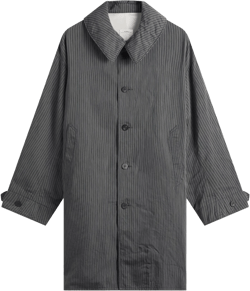 Visvim Men's Gray Balmat Stripe Parka Jacket