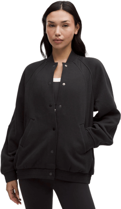 lululemon Women's Black Scuba Oversized Collegiate Jacket