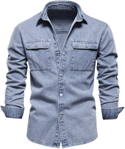 Jean Shirts Jacket for Men Fashion Denim Jacket Washed Classic Button Down Casual Slim Fit Distressed Trucker Coat XX-Large Black
