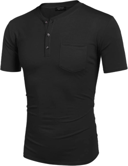 COOFANDY Men's 3 Pack Henley Shirts Short Sleeve Casual Basic Tees Classic Henley Summer Solid T Shirts with Pocket 1 Pack: Black 3X-Large