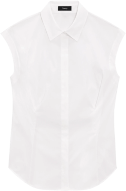 Theory Cap Sleeve Button-Up Shirt