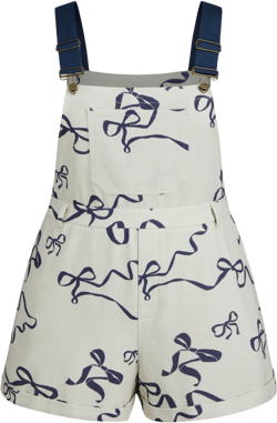 100% Cotton Square Neck Bowknot Graphic Romper Curve & Plus