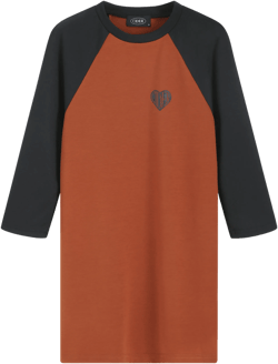 Heart Pattern Color Patchy Tee