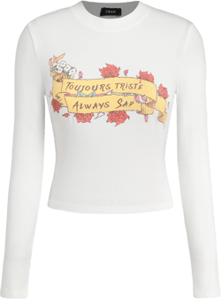 Round Neckline Graphic Long Sleeve Tee