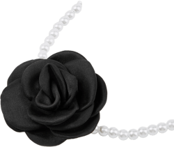 Rosette Decor Faux Pearl Choker Necklace