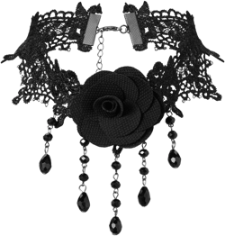ROSE & RHINESTONE PENDANT NECKLACE