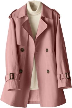 Spring Autumn Trench Coat Women Double Breasted Mid-Long Woman Trench Coat Female Outerwear Medium Pink