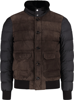 Padded Bomber Jacket In Brown